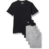 Amazon Essentials Men’s Slim Fit V-Neck Undershirt, Breathable Cotton, Pack of 6(Black/Grey Heather)