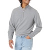 Amazon Essentials mens Lightweight French Terry Quarter-zip Mockneck Sweatshirt(Charcoal Heather)