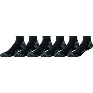 Amazon Essentials Men’s Athletic Ankle Sports Socks, Breathable Cotton Blend, Cushioned Arch Support, 6 Pairs(Black)
