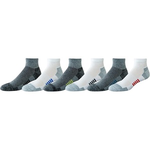 Amazon Essentials Men’s Athletic Ankle Sports Socks, Breathable Cotton Blend, Cushioned Arch Support, 6 Pairs(Grey Multi)