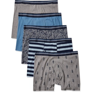 Amazon Essentials Men’s Breathable Cotton Boxer Briefs, Tag-Free, Pack of 5(Floral Print/Pineapple/Stripe)