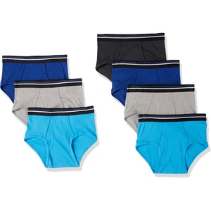 Amazon Essentials Men’s Breathable Ribbed Knit Briefs with Elasticized Waistband, Multipacks(Black/Blue/Grey)