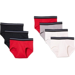 Amazon Essentials Men’s Breathable Ribbed Knit Briefs with Elasticized Waistband, Multipacks(Grey/Red/White)