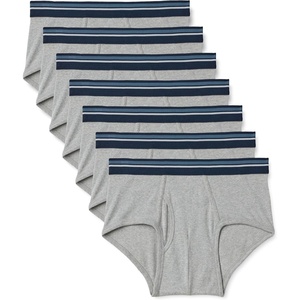 Amazon Essentials Men’s Breathable Ribbed Knit Briefs with Elasticized Waistband, Multipacks(Light Grey Heather)