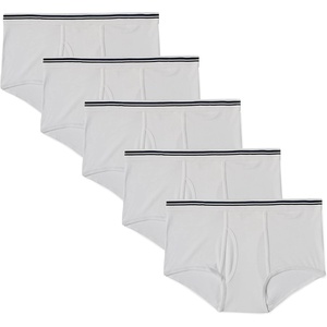 Amazon Essentials Men’s Breathable Ribbed Knit Briefs with Elasticized Waistband, Multipacks(White)