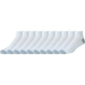 Amazon Essentials Men’s Cotton Ankle Socks, Comfortable, Moisture Wicking, Cushioned, 10 Pairs(White)