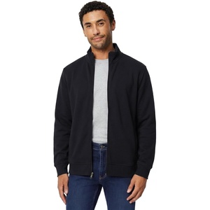 Amazon Essentials Men’s Full Zip Mock Neck French Terry Sweatshirt, Lightweight(Black)