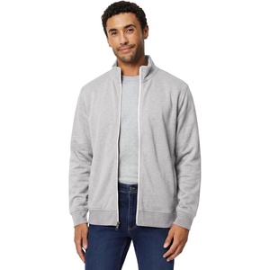 Amazon Essentials Men’s Full Zip Mock Neck French Terry Sweatshirt, Lightweight(Light Grey Heather)