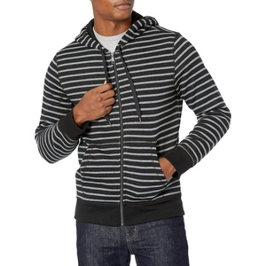 Amazon Essentials Men’s Full-Zip Fleece Hoodie Sweatshirt (Available in Big & Tall)(Black Stripe)