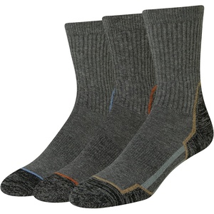 Amazon Essentials Men’s Hiking Crew Socks, Cushioned with Arch Support, 3 Pairs(Charcoal/Black)