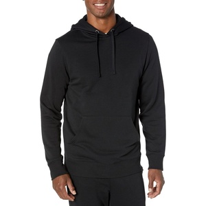 Amazon Essentials Mens Lightweight Long-Sleeve French Terry Hoodie(Black)