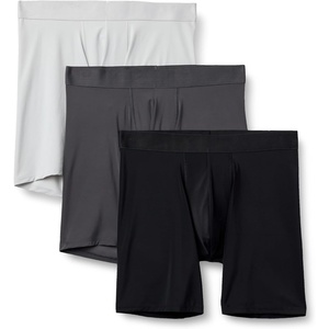 Amazon Essentials Men’s Microfiber Boxer Shorts Underwear, Pack of 3(Black / Charcoal Gray / Light Gray)