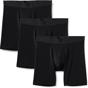 Amazon Essentials Men’s Microfiber Boxer Shorts Underwear, Pack of 3(Black)