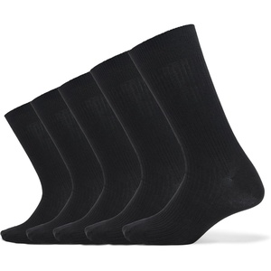 Amazon Essentials Men’s Patterned Cotton Dress Crew Socks, 5 Pairs(Black)