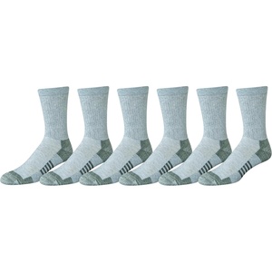 Amazon Essentials Men’s Performance Cotton Cushioned Moisture Control Socks, Athletic Crew, Breathable(Grey)