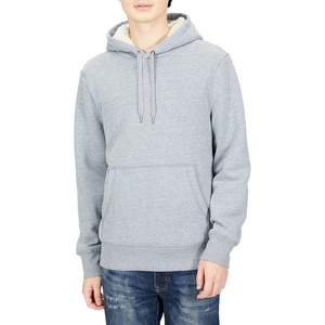 Amazon Essentials Men’s Regular Fit Sherpa-Lined Pullover Hoodie(Light Grey Heather)