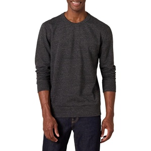 Amazon Essentials Men’s Relaxed Fit Crewneck Sweatshirt, Lightweight Long-Sleeve French Terry (Available in Big & Tall)(Charcoal Heather)