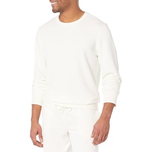 Amazon Essentials Men’s Relaxed Fit Crewneck Sweatshirt, Lightweight Long-Sleeve French Terry (Available in Big & Tall)(Eggshell White)