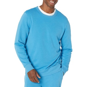 Amazon Essentials Men’s Relaxed Fit Crewneck Sweatshirt, Lightweight Long-Sleeve French Terry (Available in Big & Tall)(Turquoise Blue)