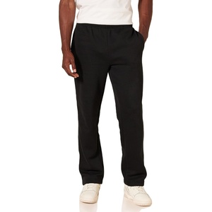 Amazon Essentials Men’s Relaxed Straight Leg Fleece Open Bottom Sweatpant (Available in Big & Tall)(Black)