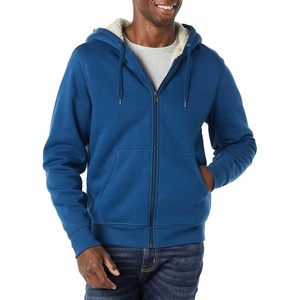 Amazon Essentials Men’s Sherpa-Lined Full-Zip Fleece Hoodie Sweatshirt(Dark Teal)