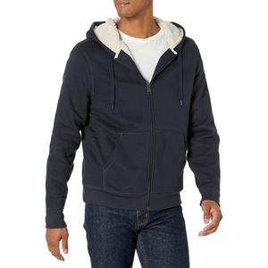 Amazon Essentials Men’s Sherpa-Lined Full-Zip Fleece Hoodie Sweatshirt(Navy)