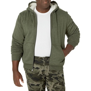 Amazon Essentials Men’s Sherpa-Lined Full-Zip Fleece Hoodie Sweatshirt(Olive)
