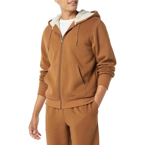 Amazon Essentials Men’s Sherpa-Lined Full-Zip Fleece Hoodie Sweatshirt(Toffee Brown)