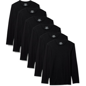 Amazon Essentials Men’s Slim Fit Crewneck Undershirts, Pack of 6(Black)