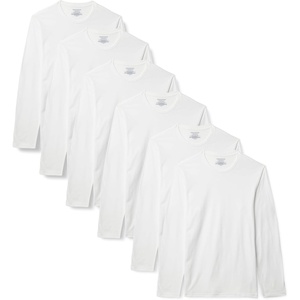 Amazon Essentials Men’s Slim Fit Crewneck Undershirts, Pack of 6(White)