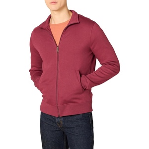 Amazon Essentials Men’s Standard Full-Zip Fleece Mock Neck Midweight Sweatshirt with Pockets(Red)