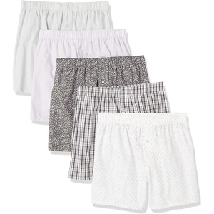 Amazon Essentials Men’s Woven Cotton Boxer Short Underwear (Available in Big & Tall)(Lilac  Mixed Print)