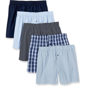 Amazon Essentials Men’s Woven Cotton Boxer Short Underwear (Available in Big & Tall)(Navy  Mixed Print)
