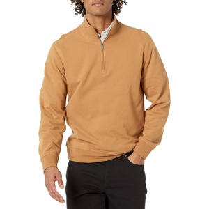 Amazon Essentials mens Lightweight French Terry Quarter-zip Mockneck Sweatshirt(Tan)