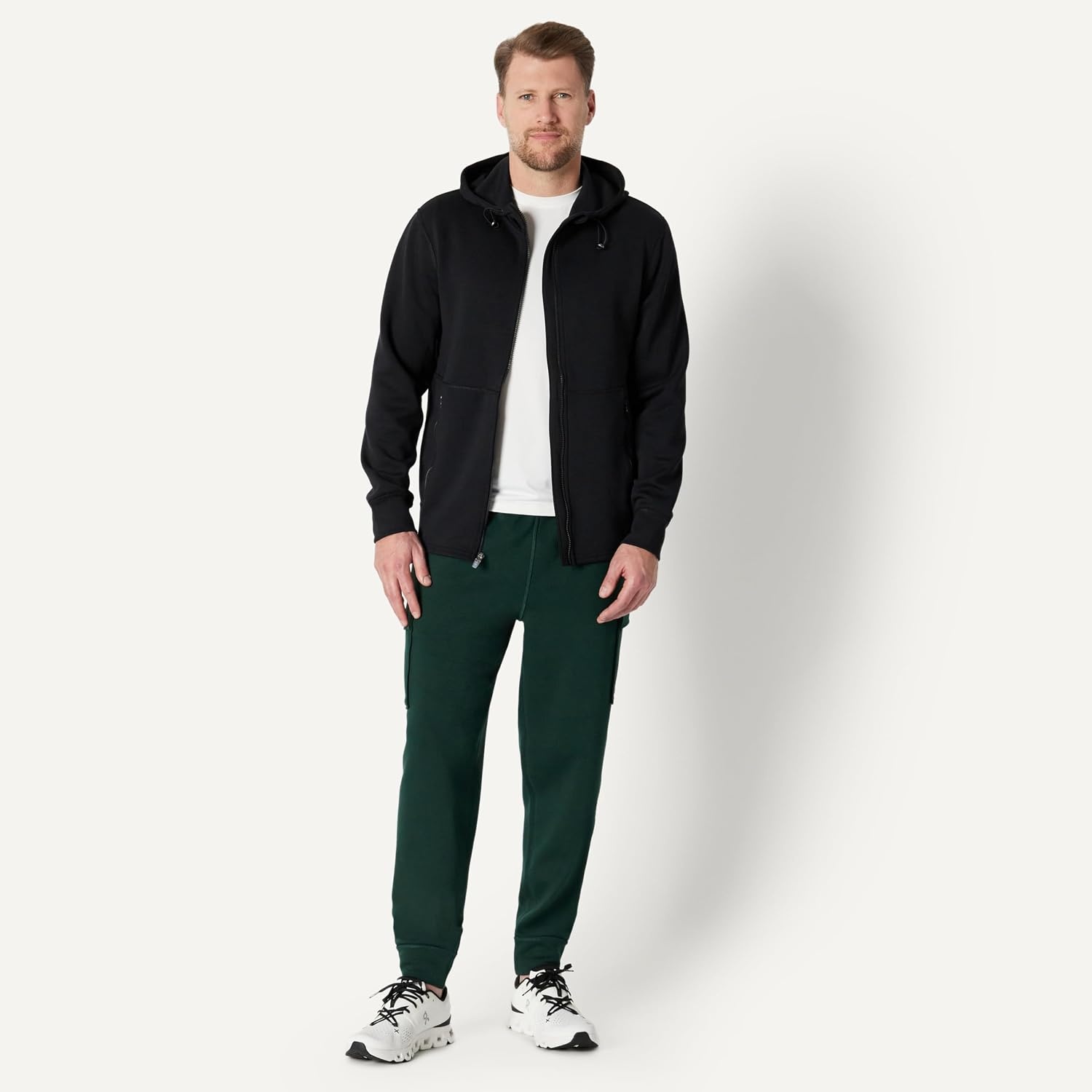 image:imageAmazon Essentials Active Mens Active RelaxedFit Zip Through HoodieBlack