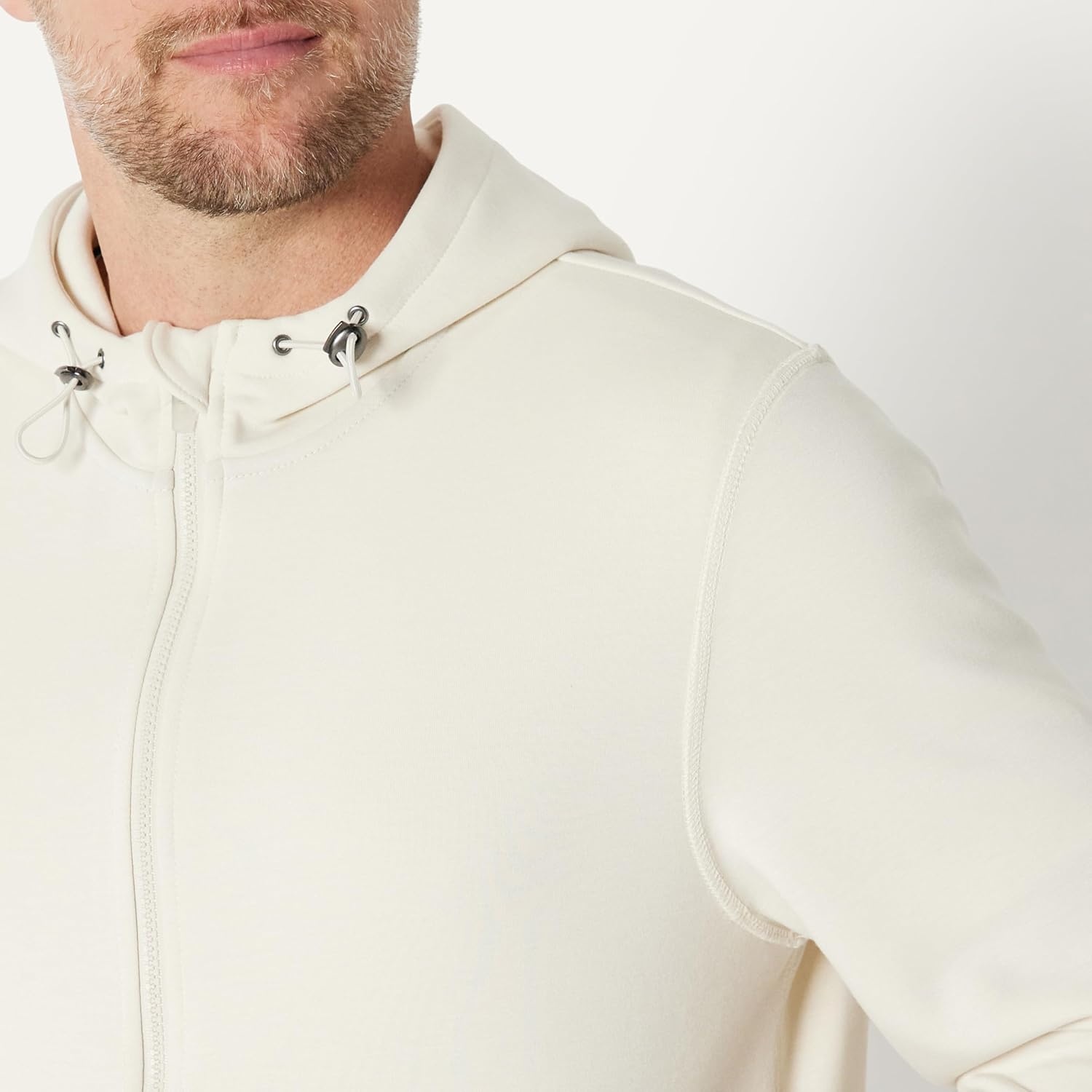 image:imageAmazon Essentials Active Mens Active RelaxedFit Zip Through HoodieLight Beige