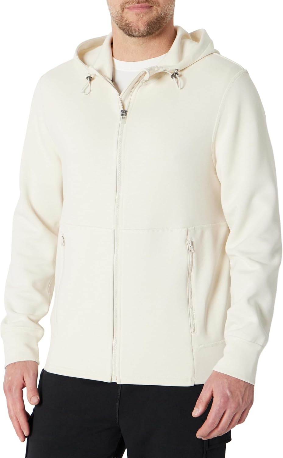image:imageAmazon Essentials Active Mens Active RelaxedFit Zip Through HoodieLight Beige
