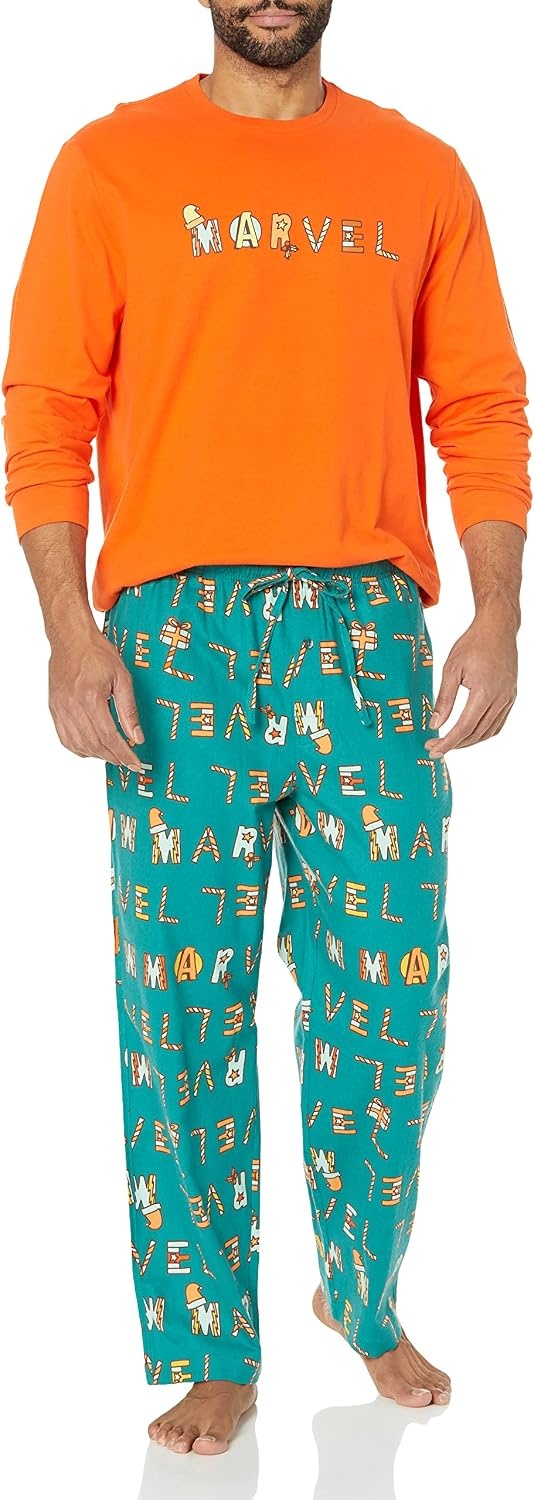 image:imageAmazon Essentials Disney Marvel Star Wars Mens Flannel Pajama Sleep SetsFestive Marvel Mens
