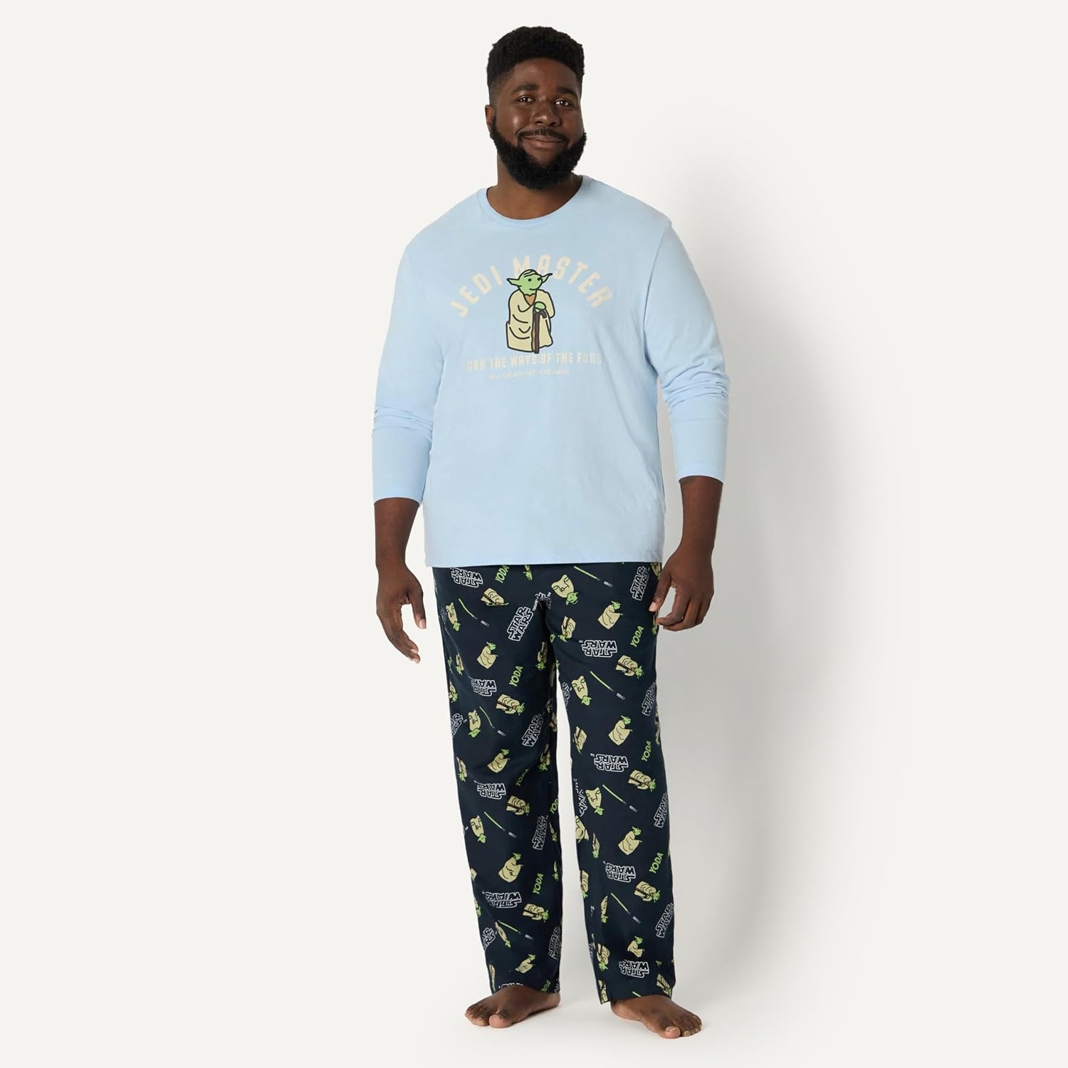 image:imageAmazon Essentials Disney Marvel Star Wars Mens Flannel Pajama Sleep SetsJedi Master
