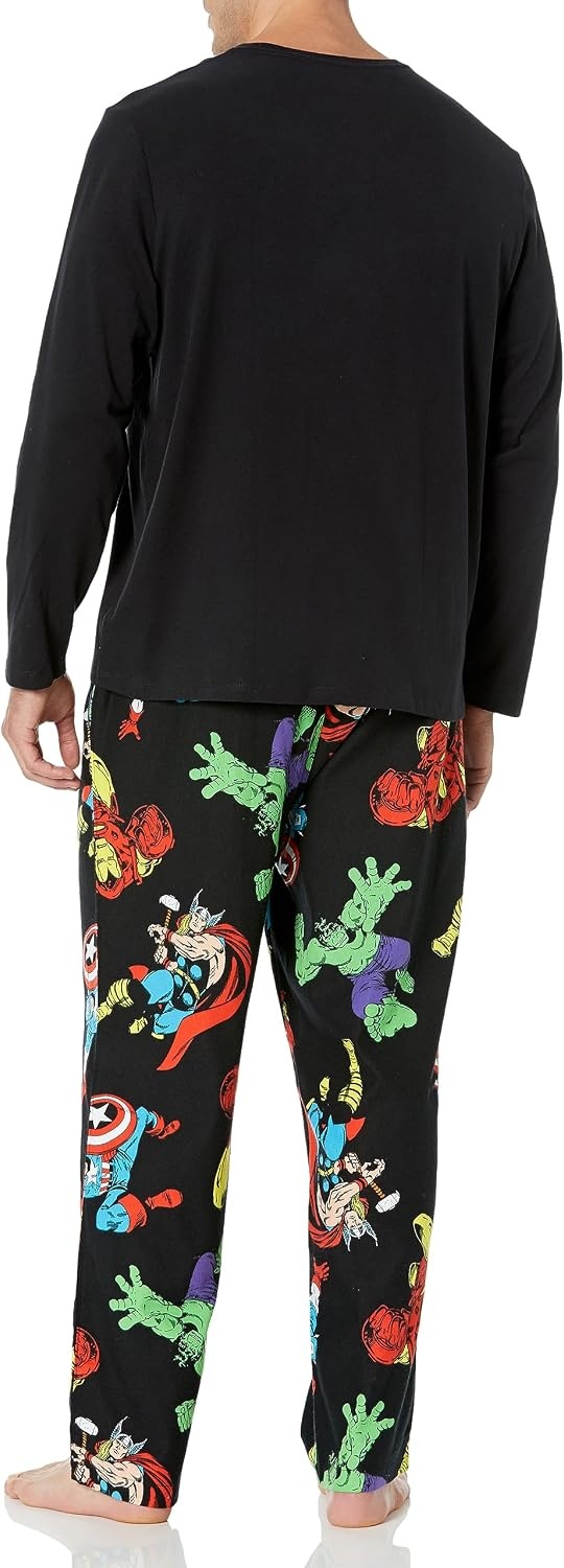 image:imageAmazon Essentials Disney Marvel Star Wars Mens Flannel Pajama Sleep SetsMarvel Avengers