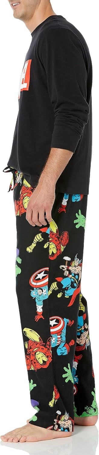 image:imageAmazon Essentials Disney Marvel Star Wars Mens Flannel Pajama Sleep SetsMarvel Avengers