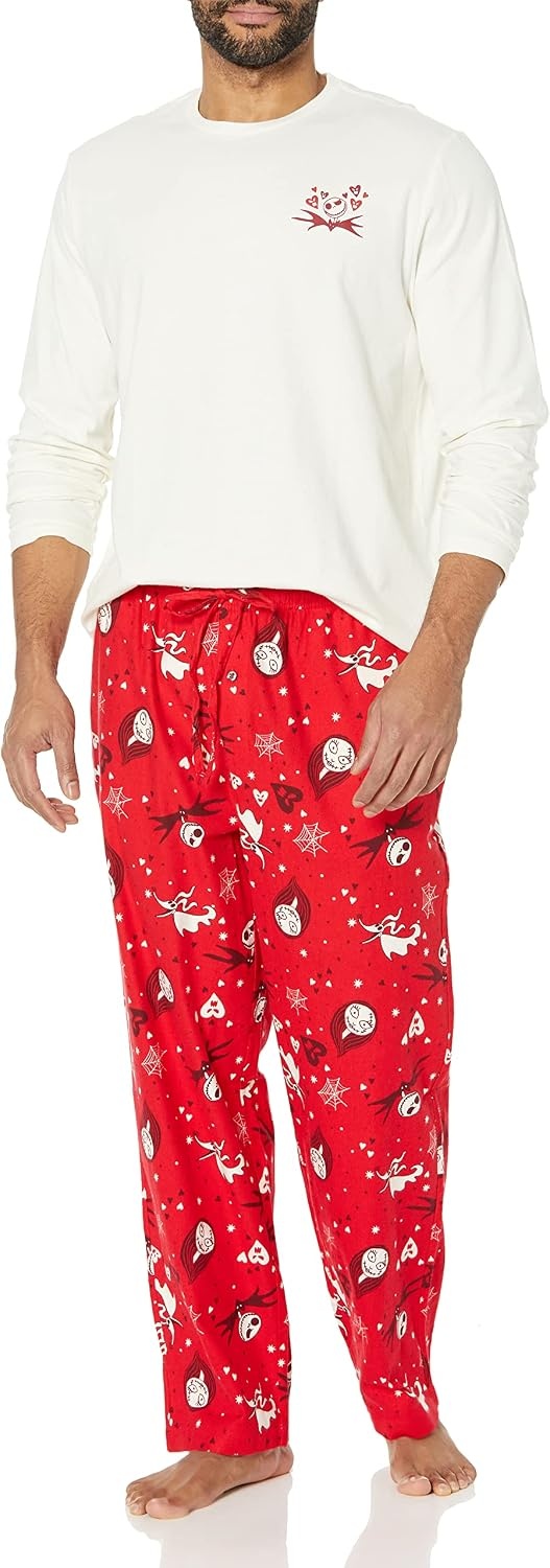 image:imageAmazon Essentials Disney Marvel Star Wars Mens Flannel Pajama Sleep SetsNightmare Valentine Mens