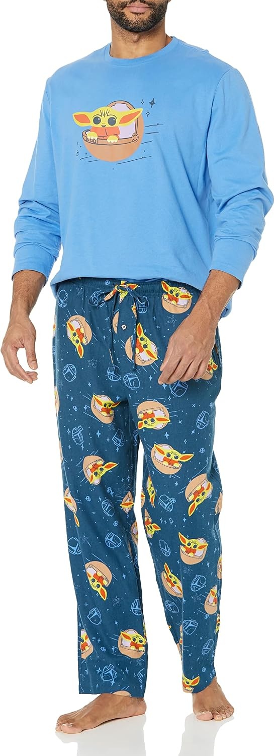 image:imageAmazon Essentials Disney Marvel Star Wars Mens Flannel Pajama Sleep SetsStar Wars Grogu Mens