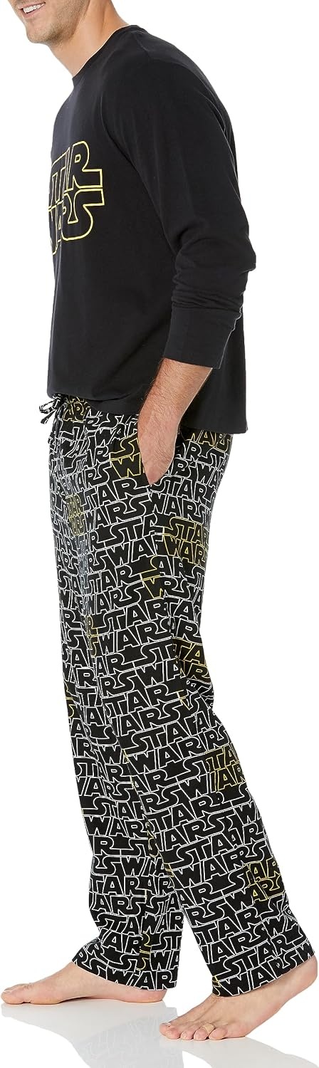image:imageAmazon Essentials Disney Marvel Star Wars Mens Flannel Pajama Sleep SetsStar Wars Logo Mens Flannel