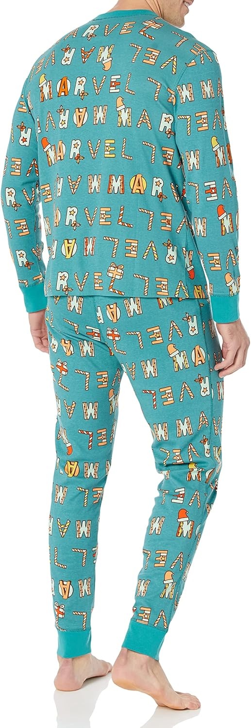 image:imageAmazon Essentials Disney Marvel Star Wars Mens SnugFit Cotton Pajama Sleep SetsFestive Marvel