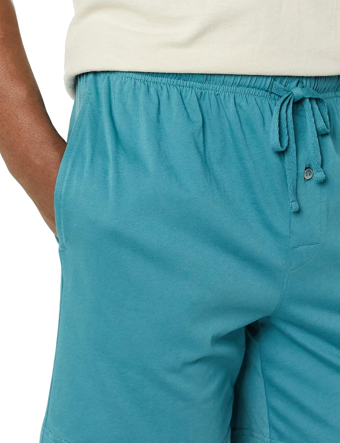 image:imageAmazon Essentials Mens 7 Cotton Knit Pajama Shorts Loungewear Pack of 2Dark Turquoise GreenIce Blue
