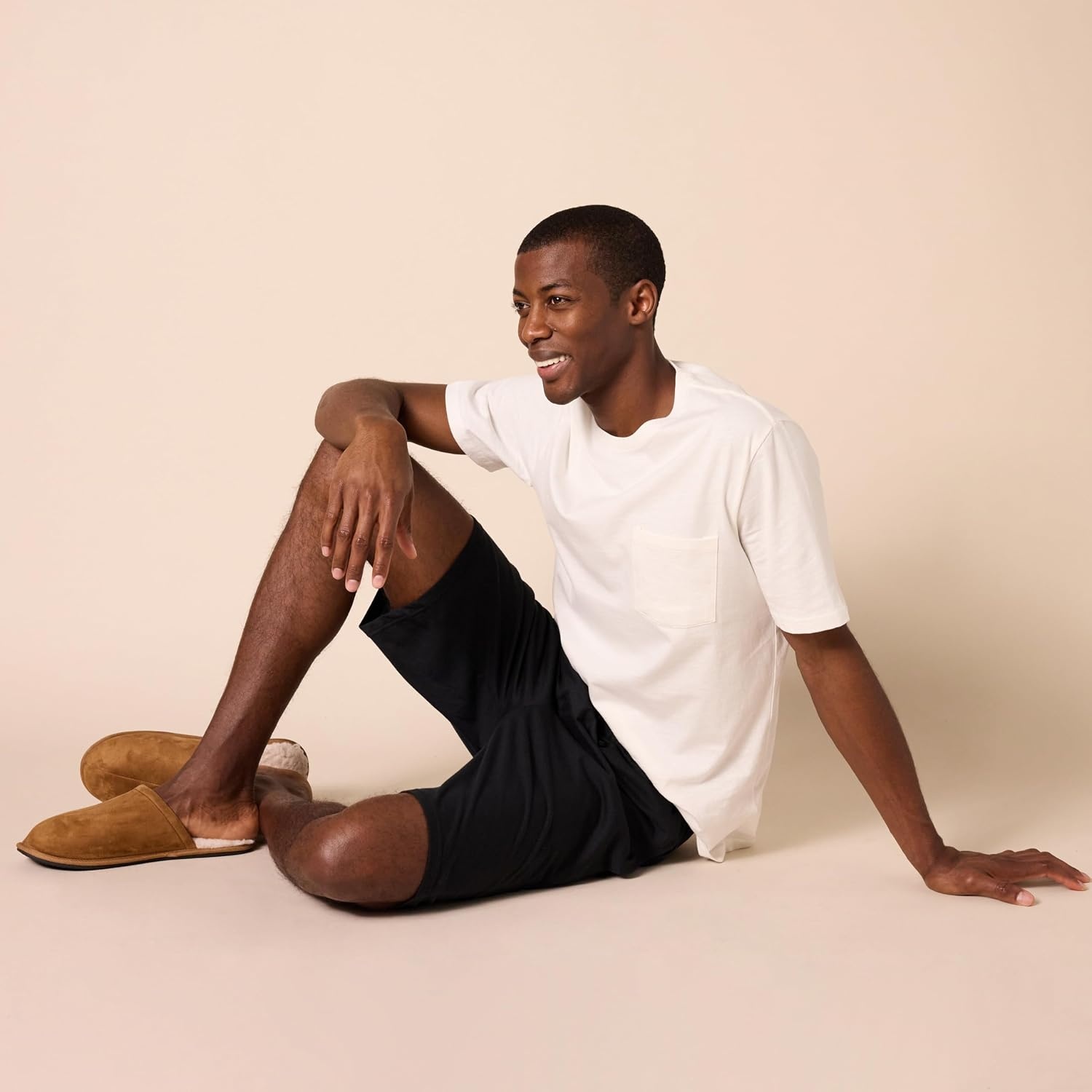 image:imageAmazon Essentials Mens 9 Knit Pajama Shorts with Elastic Waist and Drawstring Loungewear Available in Big amp TallBlack