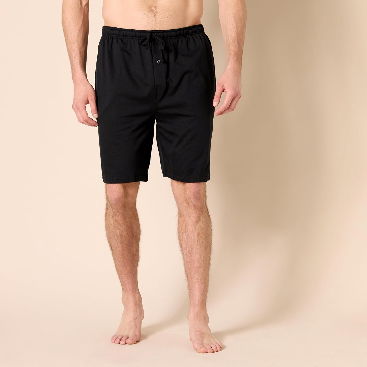image:imageAmazon Essentials Mens 9 Knit Pajama Shorts with Elastic Waist and Drawstring Loungewear Available in Big amp TallBlack