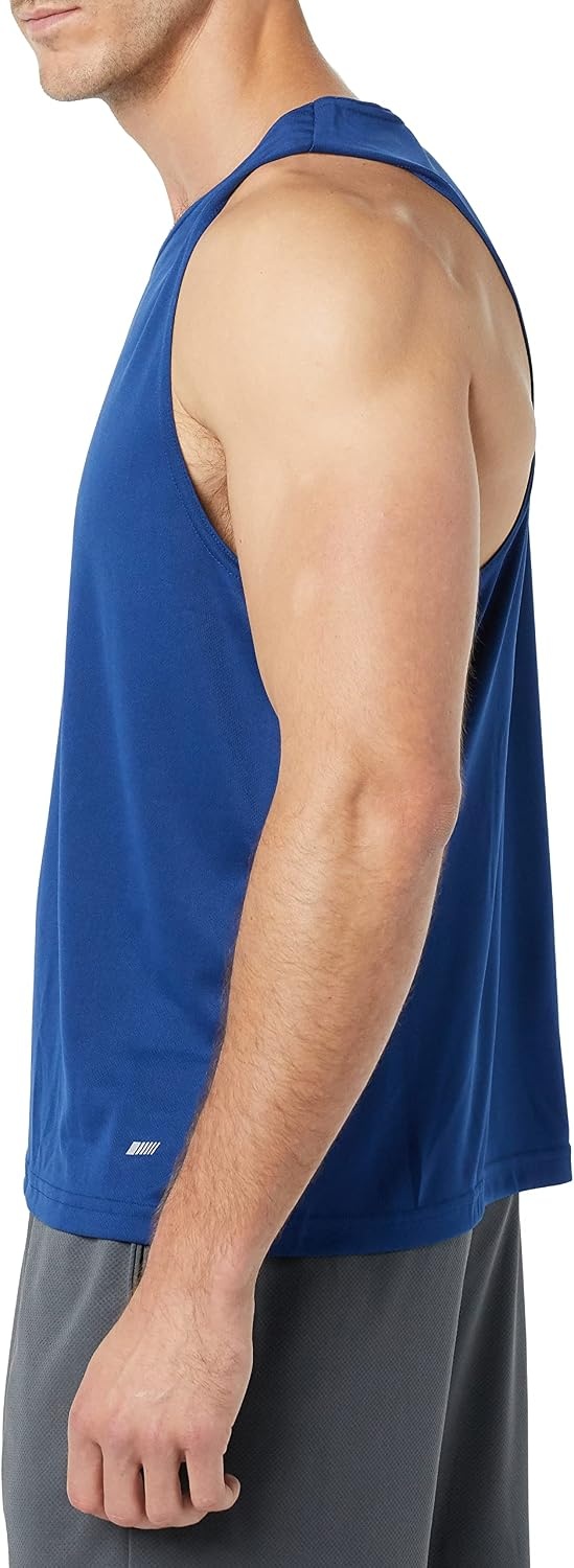 image:imageAmazon Essentials Mens Active Performance Tech Racerback TankNavy