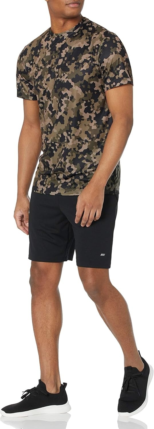 image:imageAmazon Essentials Mens Active Performance Tech TShirt Discontinued Colors Pack of 2BlackOlive Geo Camo